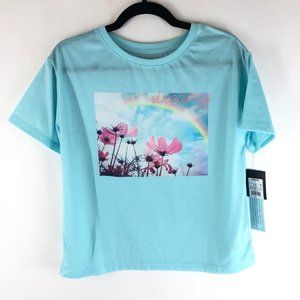 Art Class Girls Sleepwear T Shirt Top Dreamy Flowers Rainbow Blue S 6/6X